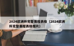 2024欧洲杯完整赛程表格（2024欧洲杯完整赛程表格图片）